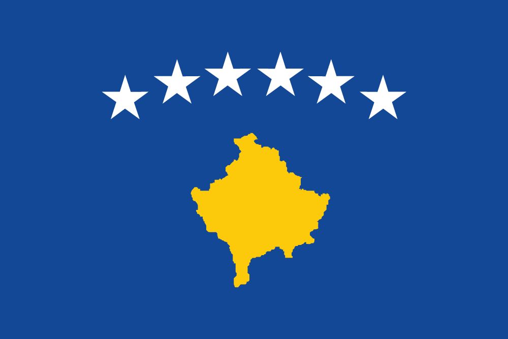 Set kompletter Vorhang Kosovo – Länderflaggen